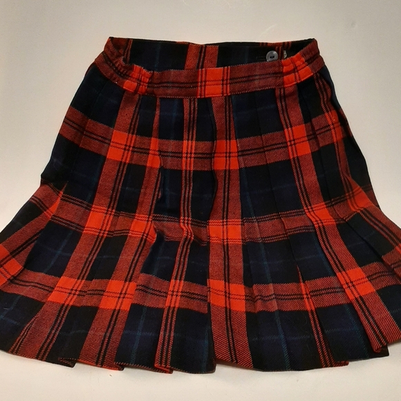 Vintage Little Girls Teacher's Pet 100% Wool Plaid Skirt Made in Canada - Picture 3 of 5